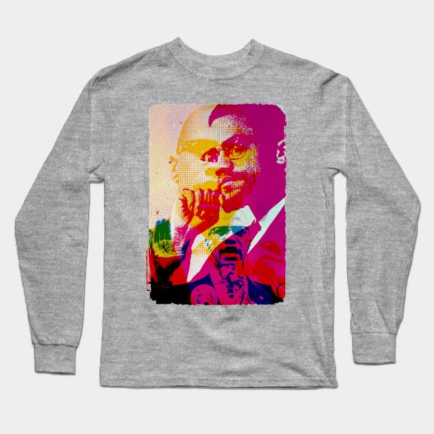 Malcolm X Long Sleeve T-Shirt by HAPPY TRIP PRESS